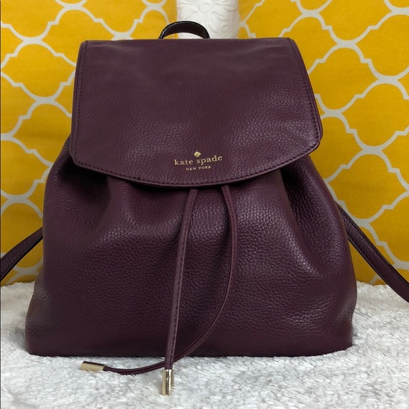 kate spade Handbags - 🌸OFFERS?🌸Kate Spade Leather Burgundy Backpack 🎒